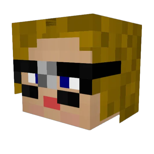 Jqn00 Minecraft avatar head, 3D render