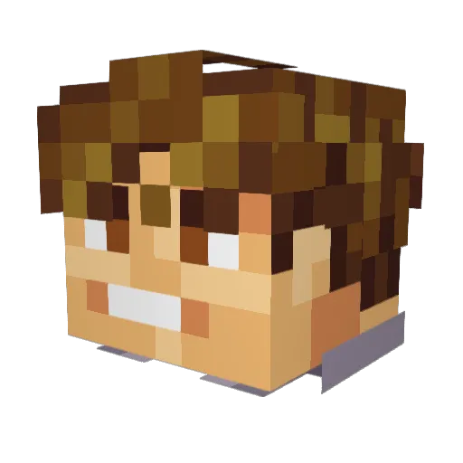 JrCloud Minecraft avatar head, 3D render