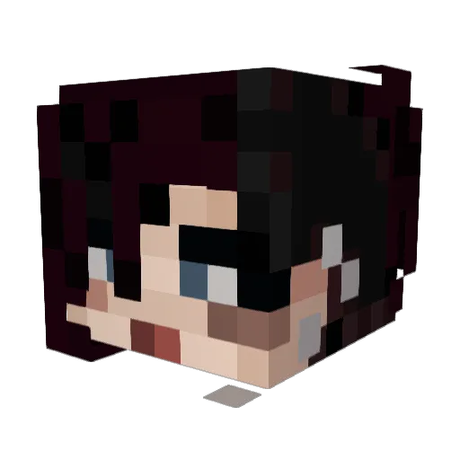 JrVex Minecraft avatar head, 3D render