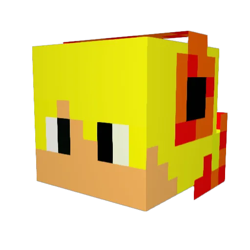 Jr_Flamen Minecraft avatar head, 3D render