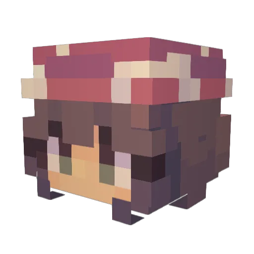 Jrddss Minecraft avatar head, 3D render
