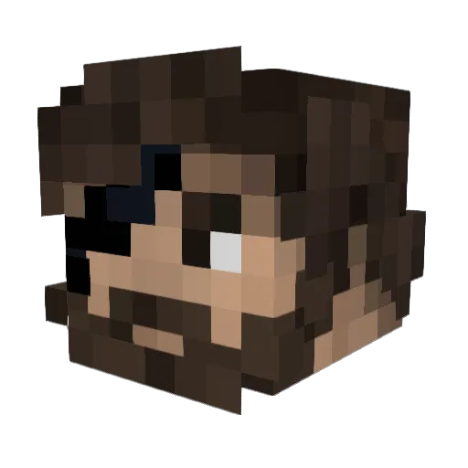 Jrotica Minecraft avatar head, 3D render