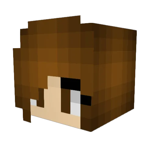 Ju08Lie Minecraft avatar head, 3D render