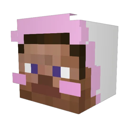 Ju0ma Minecraft avatar head, 3D render