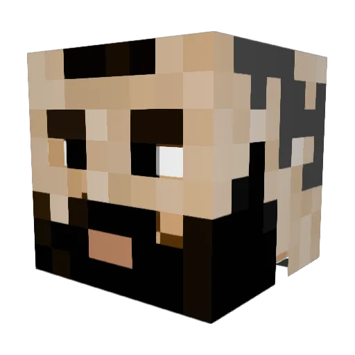 Ju13es Minecraft avatar head, 3D render