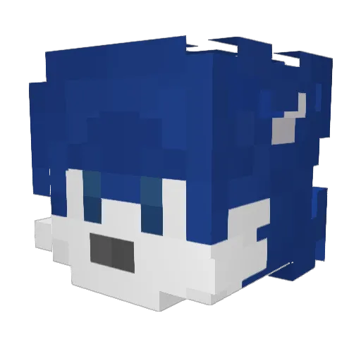 Ju5tDAN Minecraft avatar head, 3D render