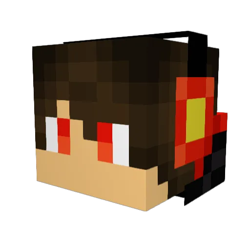 Ju5tLucky Minecraft avatar head, 3D render