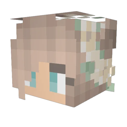 JuDiBo Minecraft avatar head, 3D render