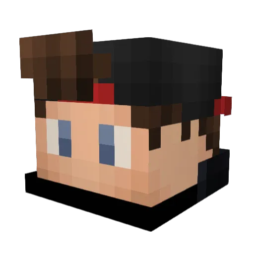 JuI1an Minecraft avatar head, 3D render
