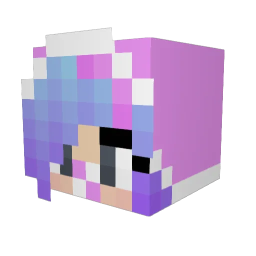 JuIicorn Minecraft avatar head, 3D render