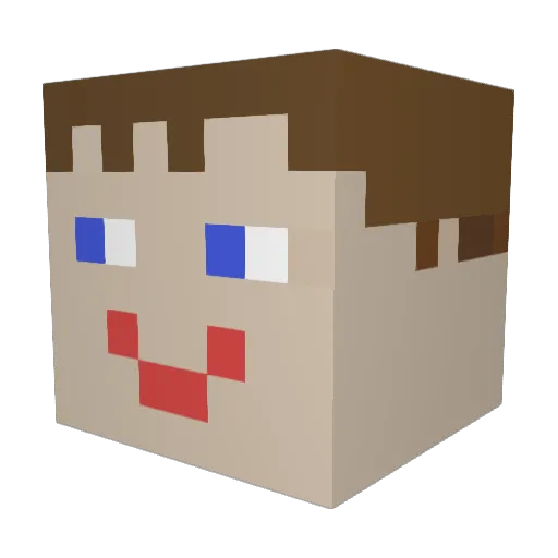 JuJuMclol Minecraft avatar head, 3D render
