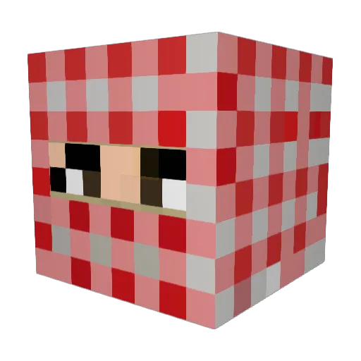 JuMonkey Minecraft avatar head, 3D render
