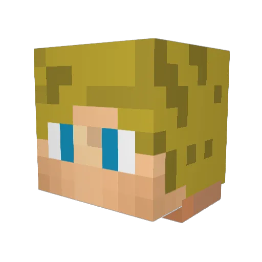 JuSainz Minecraft avatar head, 3D render