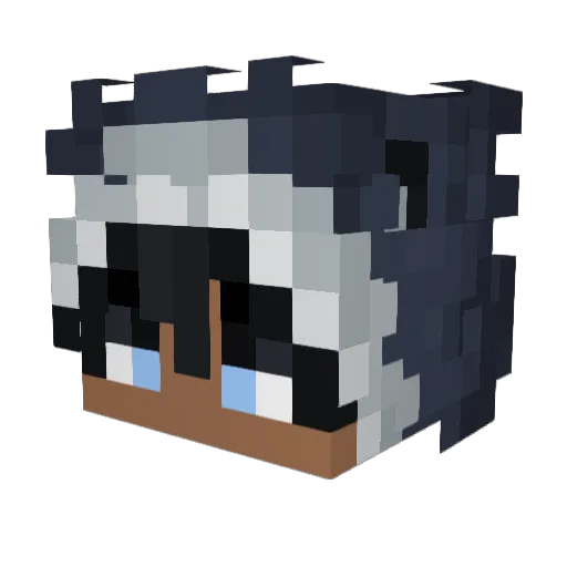 JuSenju Minecraft avatar head, 3D render