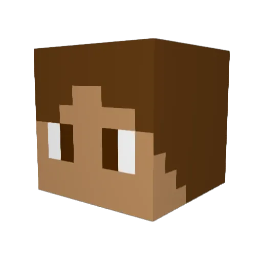 JuStDrewP Minecraft avatar head, 3D render