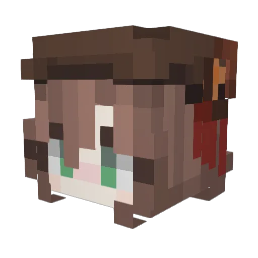 Jualist Minecraft avatar head, 3D render