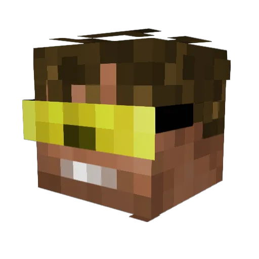 JuanBot Minecraft avatar head, 3D render
