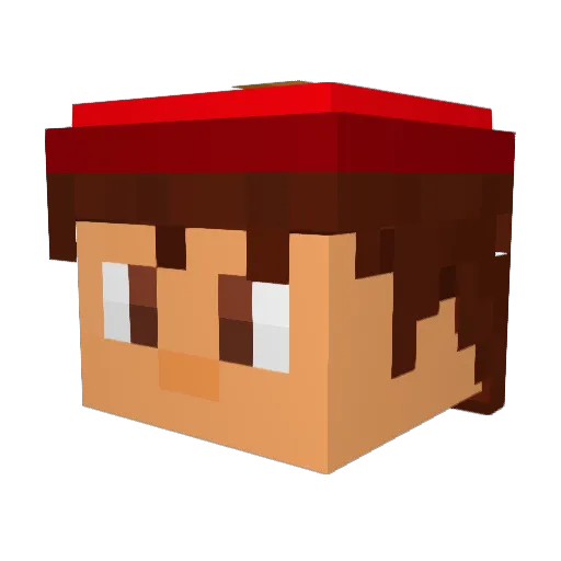 JuanMC Minecraft avatar head, 3D render