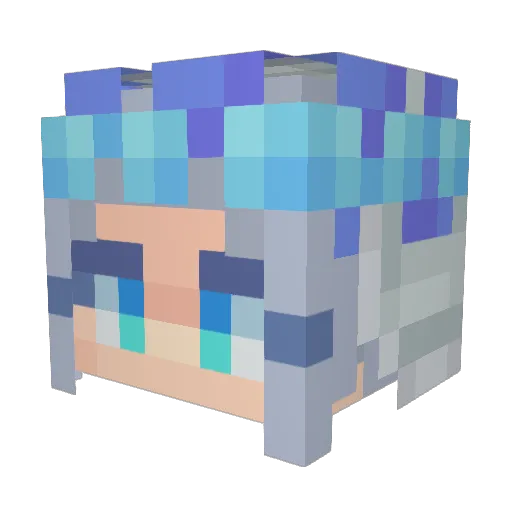 JuanSpaace Minecraft avatar head, 3D render