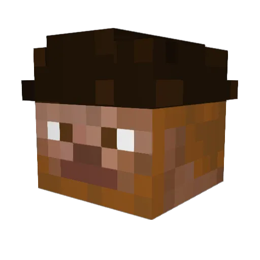 JuancyMC Minecraft avatar head, 3D render