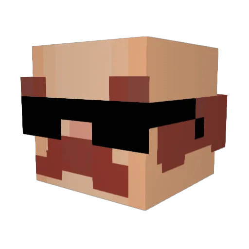 Juandersons Minecraft avatar head, 3D render