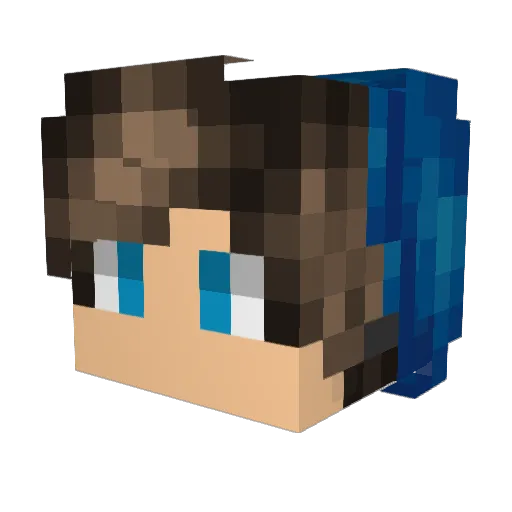 Juaniitrox Minecraft avatar head, 3D render
