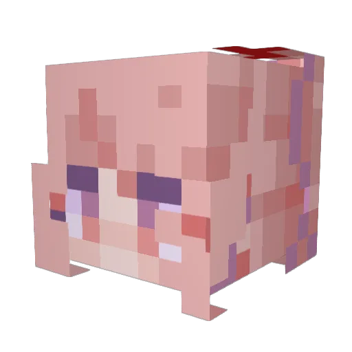 Jubechan Minecraft avatar head, 3D render