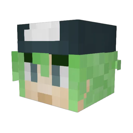 Jubita Minecraft avatar head, 3D render