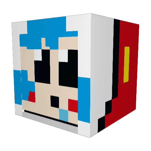 Jublee Minecraft avatar head, 3D render