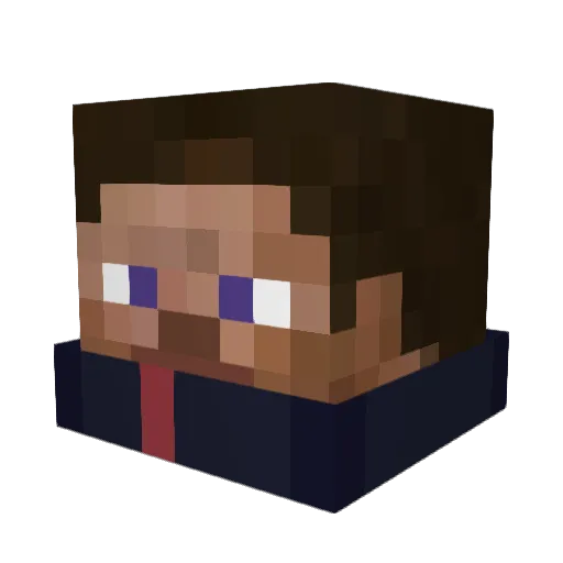 Jubsleu Minecraft avatar head, 3D render