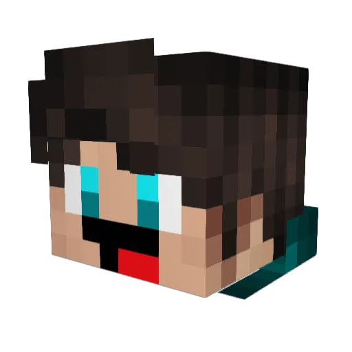 Jucraft1223 Minecraft avatar head, 3D render