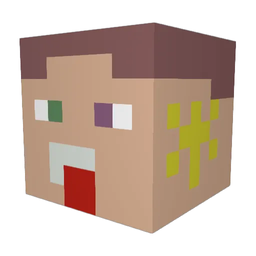 Judas10 Minecraft avatar head, 3D render