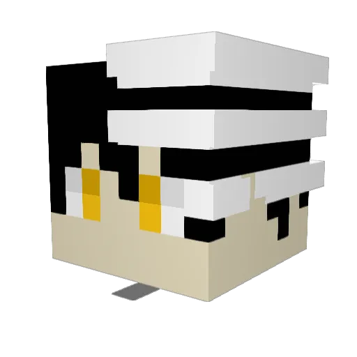 Judges Minecraft avatar head, 3D render