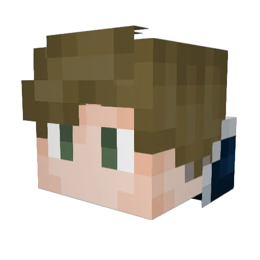 Jufloc Minecraft avatar head, 3D render