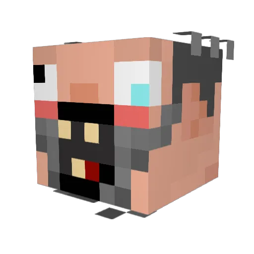 Jugboat Minecraft avatar head, 3D render