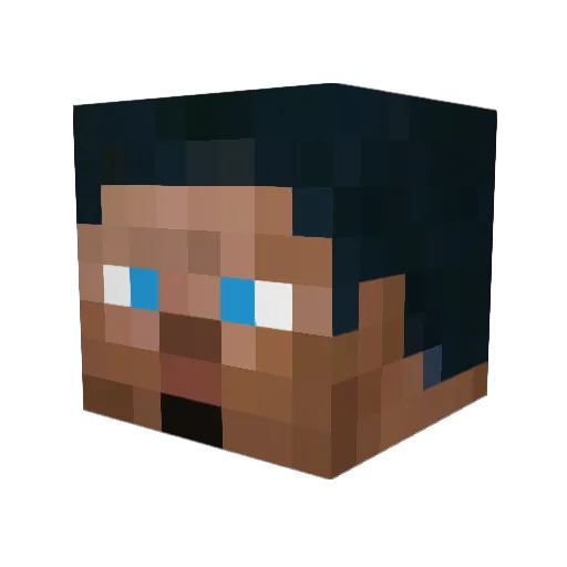 Jugetsu Minecraft avatar head, 3D render