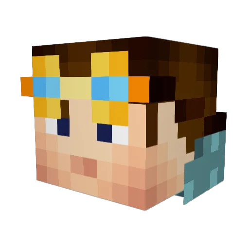 Jugger Minecraft avatar head, 3D render