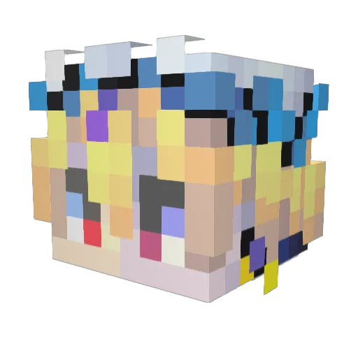 Jugonmon Minecraft avatar head, 3D render