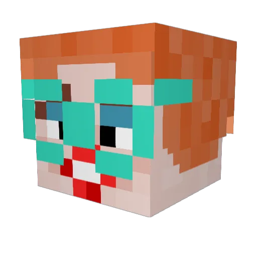 JuiceQween Minecraft avatar head, 3D render