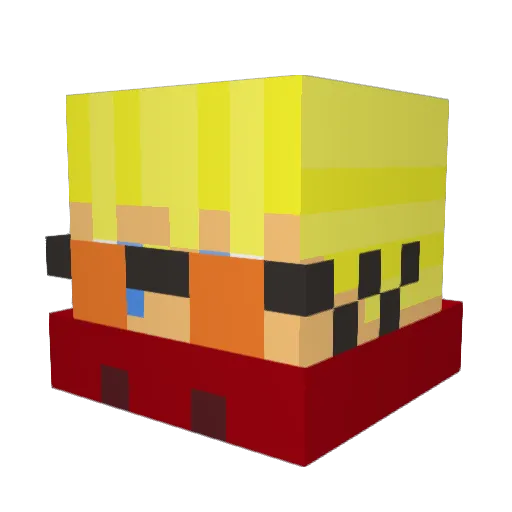 Juicetain Minecraft avatar head, 3D render