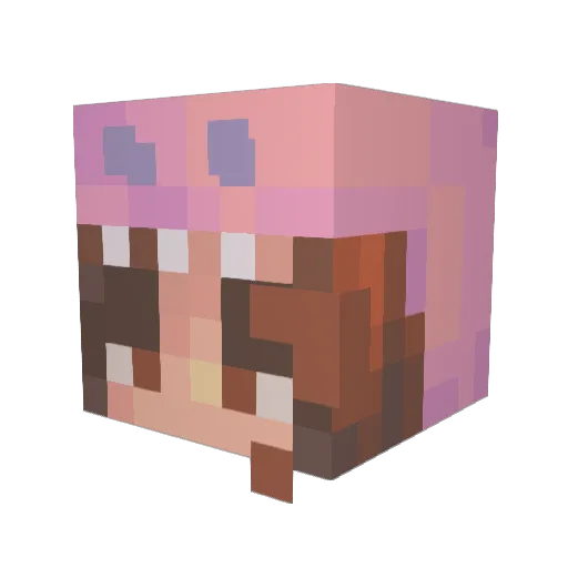 Juicidino Minecraft avatar head, 3D render