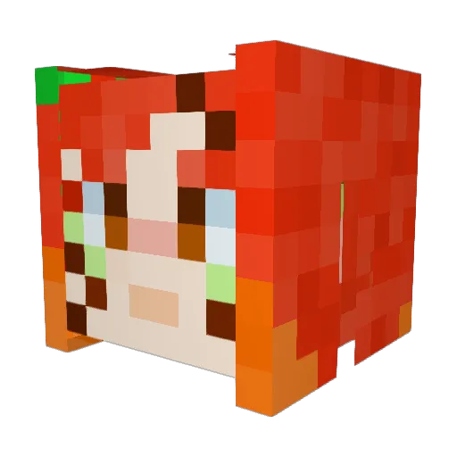 JuicyMel Minecraft avatar head, 3D render