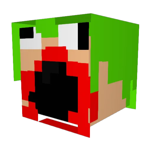 Juiocebox Minecraft avatar head, 3D render