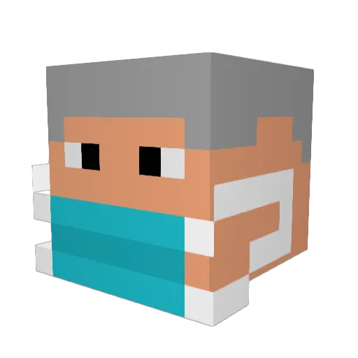 JuiseMalone Minecraft avatar head, 3D render