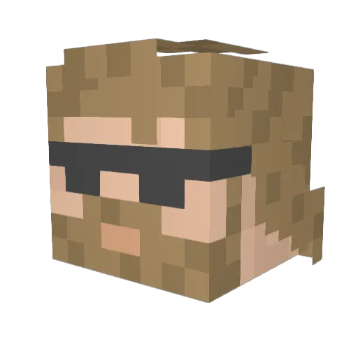 Jujms Minecraft avatar head, 3D render