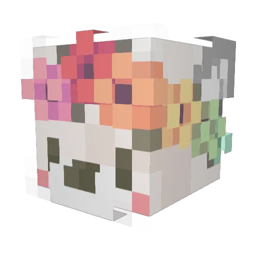 Jujuble Minecraft avatar head, 3D render