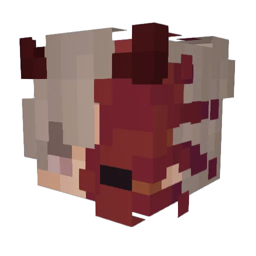 Jujublockhead Minecraft avatar head, 3D render