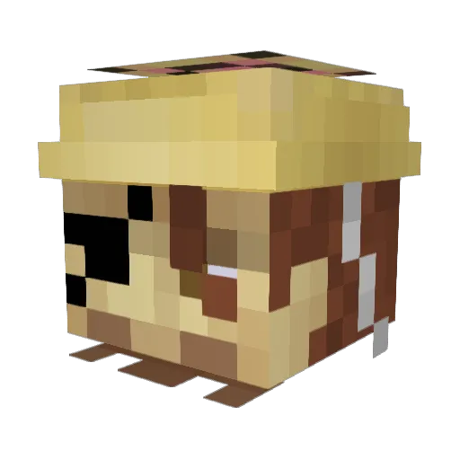 Jujuboss Minecraft avatar head, 3D render