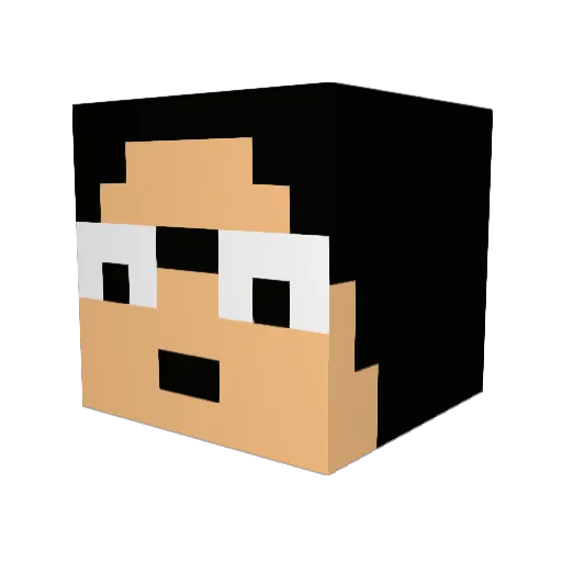 Jujudefruit Minecraft avatar head, 3D render