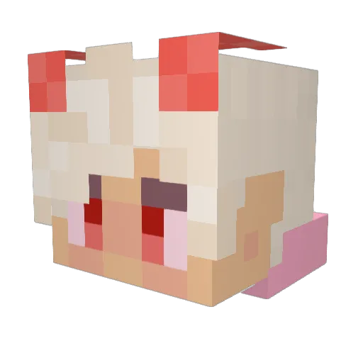 Jujukind Minecraft avatar head, 3D render